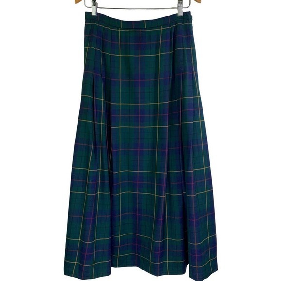 PENDLETON Vintage 90s Celebration Tartan Plaid Wool Classic Scottish Irish Skirt - Picture 1 of 11